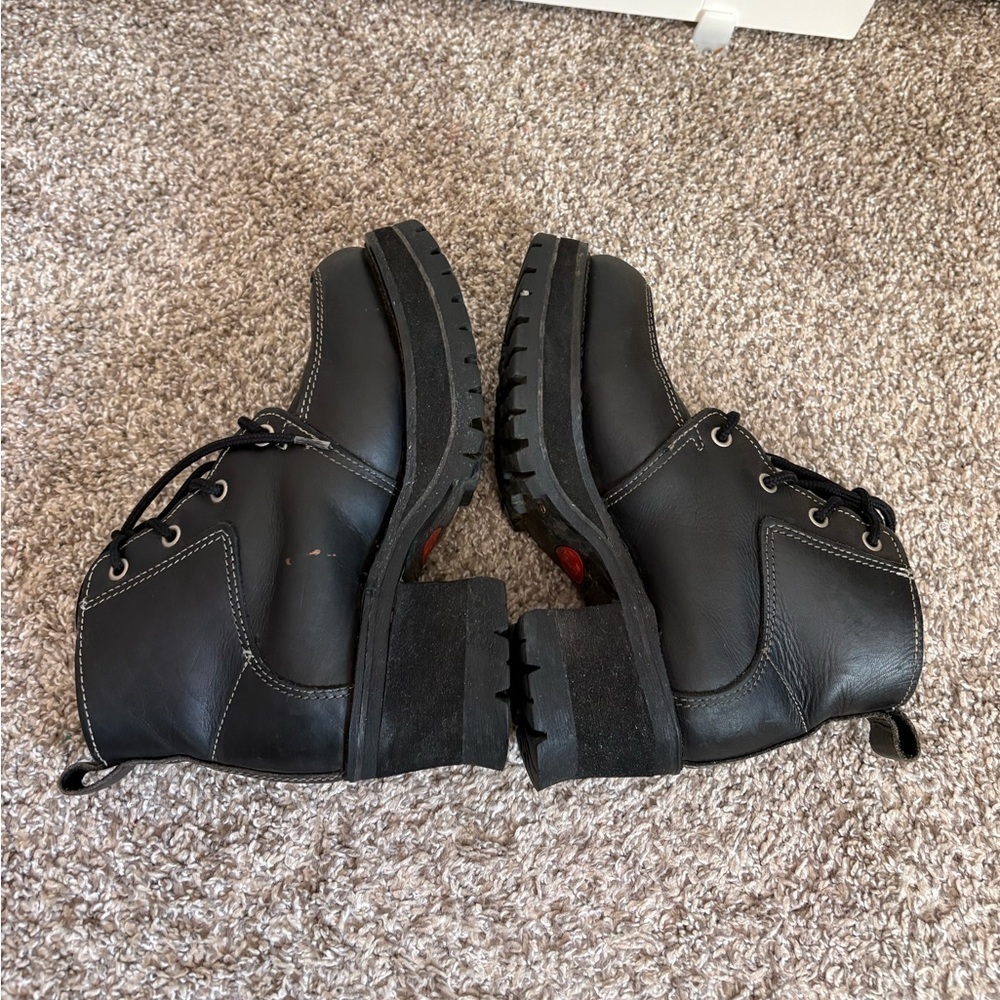 Vintage Y2K Skechers Chunky Platform Leather Ankle Boots Black size 7.5 - Picture 5 of 10